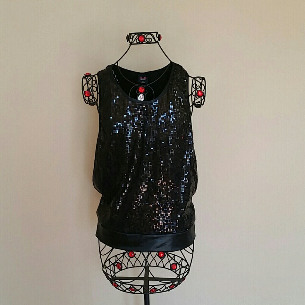 Sequence black party/dance shirt